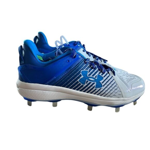 Under Armour Men's Yard Low Turf Baseball Shoe, Royal White & Blue New with tag - Picture 3 of 7